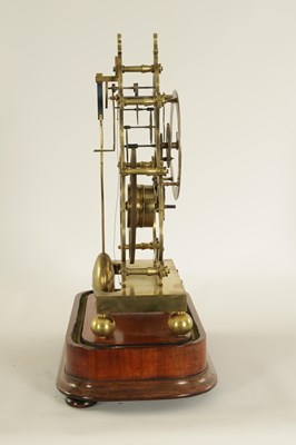 Lot 823 - JAMES CONDLIFF, LIVERPOOL.  A FINE MID 19TH CENTURY ENGLISH BRASS GREAT-WHEEL SKELETON CLOCK WITH PASSING STRIKE
