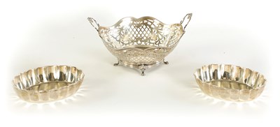 Lot 291 - A PAIR OF LATE VICTORIAN SILVER SWEET MEAT DISHES