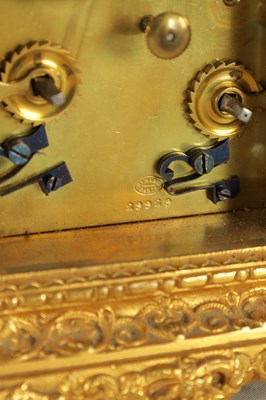 Lot 692 - HENRY MARC, PARIS.  A MID 19TH CENTURY GILT BRASS FIGURAL CARRIAGE CLOCK