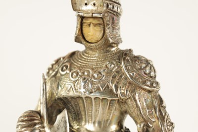 Lot 327 - A PAIR OF EARLY 20TH CENTURY GERMAN CAST SILVER SCULPTURES