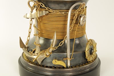Lot 758 - A FINE MID 19TH CENTURY FRENCH INDUSTRIAL AUTOMATON LIGHTHOUSE CLOCK MODELLED AFTER BOLLARD