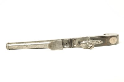 Lot 670 - A LATE 18TH CENTURY FLINTLOCK BOX-LOCK PISTOL SIGNED W. MOLD