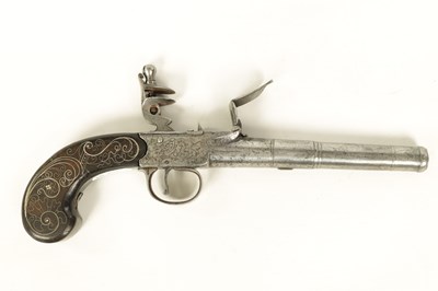 Lot 670 - A LATE 18TH CENTURY FLINTLOCK BOX-LOCK PISTOL SIGNED W. MOLD