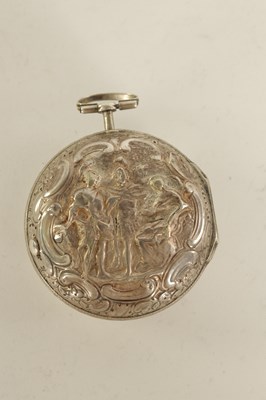 Lot 268 - J. MILLER, LONDON. NUMBER 25060  AN 18TH CENTURY SILVER  VERGE PAIR CASED POCKET WATCH