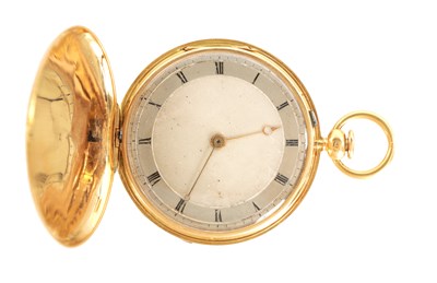 Lot 277 - AN EARLY 19TH CENTURY 18CT GOLD QUARTER REPEATING SAVONETTE CASED POCKET WATCH
