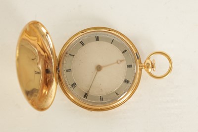 Lot 277 - AN EARLY 19TH CENTURY 18CT GOLD QUARTER REPEATING SAVONETTE CASED POCKET WATCH