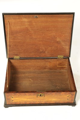 Lot 490 - AN EARLY 18TH CENTURY CONTINENTAL PARQUETRY INLAID WALNUT SHALLOW BOX