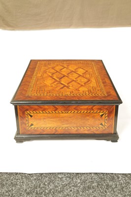 Lot 490 - AN EARLY 18TH CENTURY CONTINENTAL PARQUETRY INLAID WALNUT SHALLOW BOX