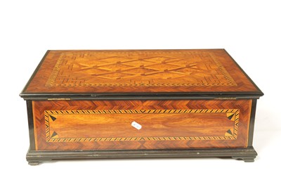 Lot 490 - AN EARLY 18TH CENTURY CONTINENTAL PARQUETRY INLAID WALNUT SHALLOW BOX