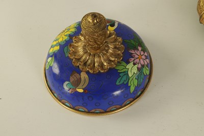 Lot 559 - A LATE 19TH CENTURY FRENCH CLOISONNÉ AND GILT BRONZE VASE AND COVER IN THE MANNER OF FERDINAND BARBEDIENNE