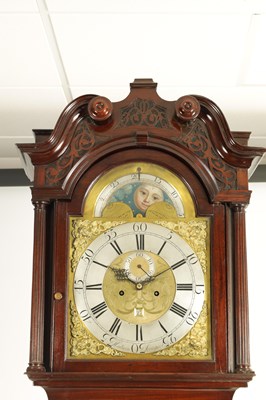 Lot 756 - HADWEN, LIVERPOOL. A GEORGE III FIGURED MAHOGANY 8 DAY LONGCASE CLOCK No. 315