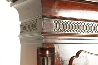 Lot 756 - HADWEN, LIVERPOOL. A GEORGE III FIGURED MAHOGANY 8 DAY LONGCASE CLOCK No. 315