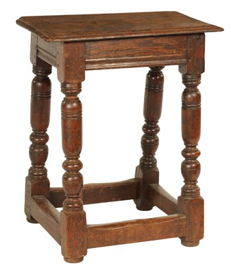 Lot 335 - A LATE 17TH CENTURY OAK JOINT STOOL