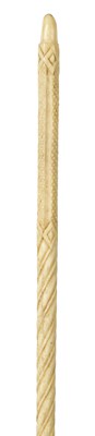Lot 361 - AN EARLY 19TH CENTURY CARVED WHALEBONE WALKING STICK