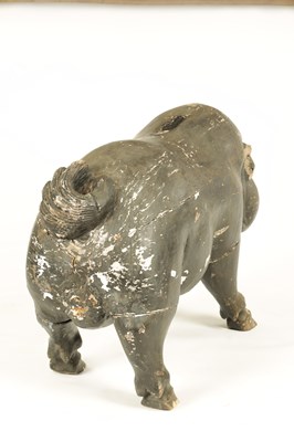 Lot 592 - AN EARLY 19TH CENTURY CARVED WOOD BUTCHERS SHOP ADVERTISING DISPLAY DEPICTING A POT-BELLIED PIG.