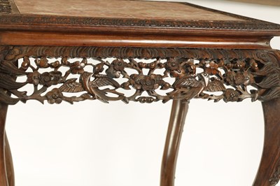 Lot 171 - A GOOD 19TH CENTURY FINELY CARVED CHINESE HARDWOOD SQUARE CENTRE TABLE
