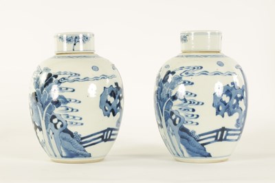 Lot 115 - A PAIR OF 19TH CENTURY CHINESE BLUE AND WHITE OVOID GINGER JARS AND COVERS