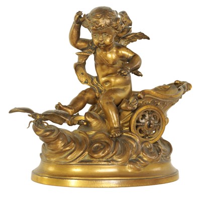 Lot 523 - A 19TH CENTURY FRENCH GILT BRONZE SCULPTURE