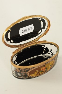 Lot 229 - AN UNUSUAL 19TH CENTURY CONTINENTAL GLASS AND GILT METAL MOUNTED OVAL PATCH BOX