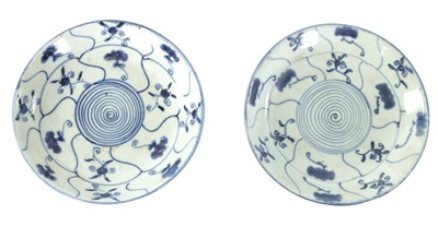 Lot 1218 - A PAIR OF CHINESE BLUE AND WHITE DISHES