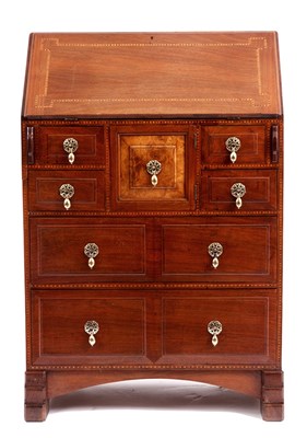 Lot 856 - A RARE EARLY ARTS AND CRAFTS WALNUT BUREAU OF...