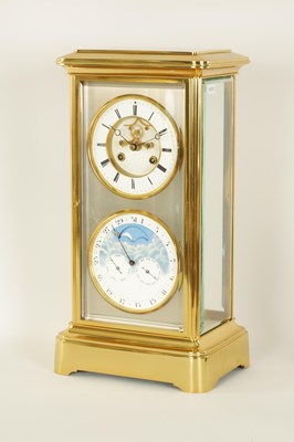 Lot 809 - A LARGE LATE 19TH CENTURY FRENCH FOUR-GLASS MANTEL CLOCK WITH CALENDAR WORK  AND MOON PHASE