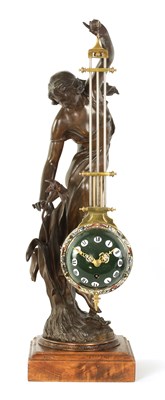 Lot 756 - A LARGE LATE 19TH CENTURY FRENCH FIGURAL MYSTERY CLOCK