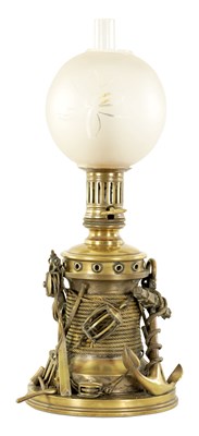 Lot 529 - A LATE 19TH CENTURY FRENCH BRONZE INDUSTRIAL LAMP MODELLED AS A CAPSTAN - AFTER BOLLARD