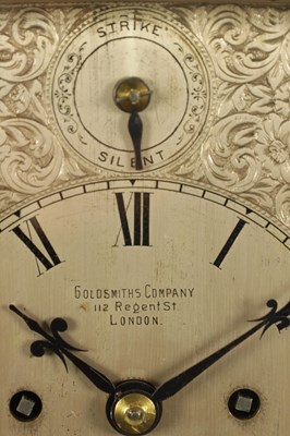 Lot 835 - GOLDSMITHS COMPANY, LONDON. A LATE VICTORIAN MAHOGANY DOUBLE FUSEE BRACKET CLOCK