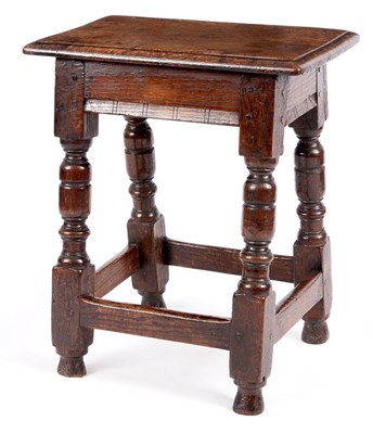 Lot 736 - A LATE 17TH CENTURY JOINED OAK JOINT STOOL the...