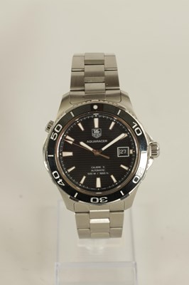 Lot 285 - A GENTLEMAN’S STAINLESS STEEL TAG HEUER AQUARACER AUTOMATIC WRISTWATCH
