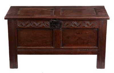 Lot 793 - A LATE 17TH CENTURY JOINED OAK COFFER with a...