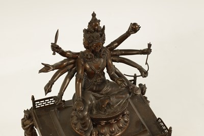 Lot 804 - A LARGE AND IMPRESSIVE LATE 19TH CENTURY FRENCH BRONZE TABLE CLOCK MODELLED AS A TIBETAN TEMPLE