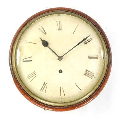 Lot 769 - AN UNUSUAL EARLY 19TH CENTURY 8” CONVEX PAINTED DIAL FUSEE WALL CLOCK
