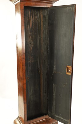 Lot 724 - WILLIAM PREVOST, NEWCASTLE.  AN EARLY 18TH CENTURY FIGURED WALNUT PROVINCIAL EIGHT-DAY LONGCASE CLOCK