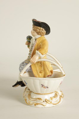 Lot 31 - A LATE 19TH CENTURY MEISSEN FIGURAL DOUBLE-SIDED SALT