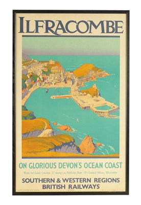 Lot 389 - A 1948 SOUTHERN RAILWAY DOUBLE ROYAL ADVERTISING POSTER OF  ILFRACOMBE