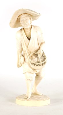 Lot 193 - A LARGE JAPANESE MEIJI PERIOD CARVED IVORY FIGURE