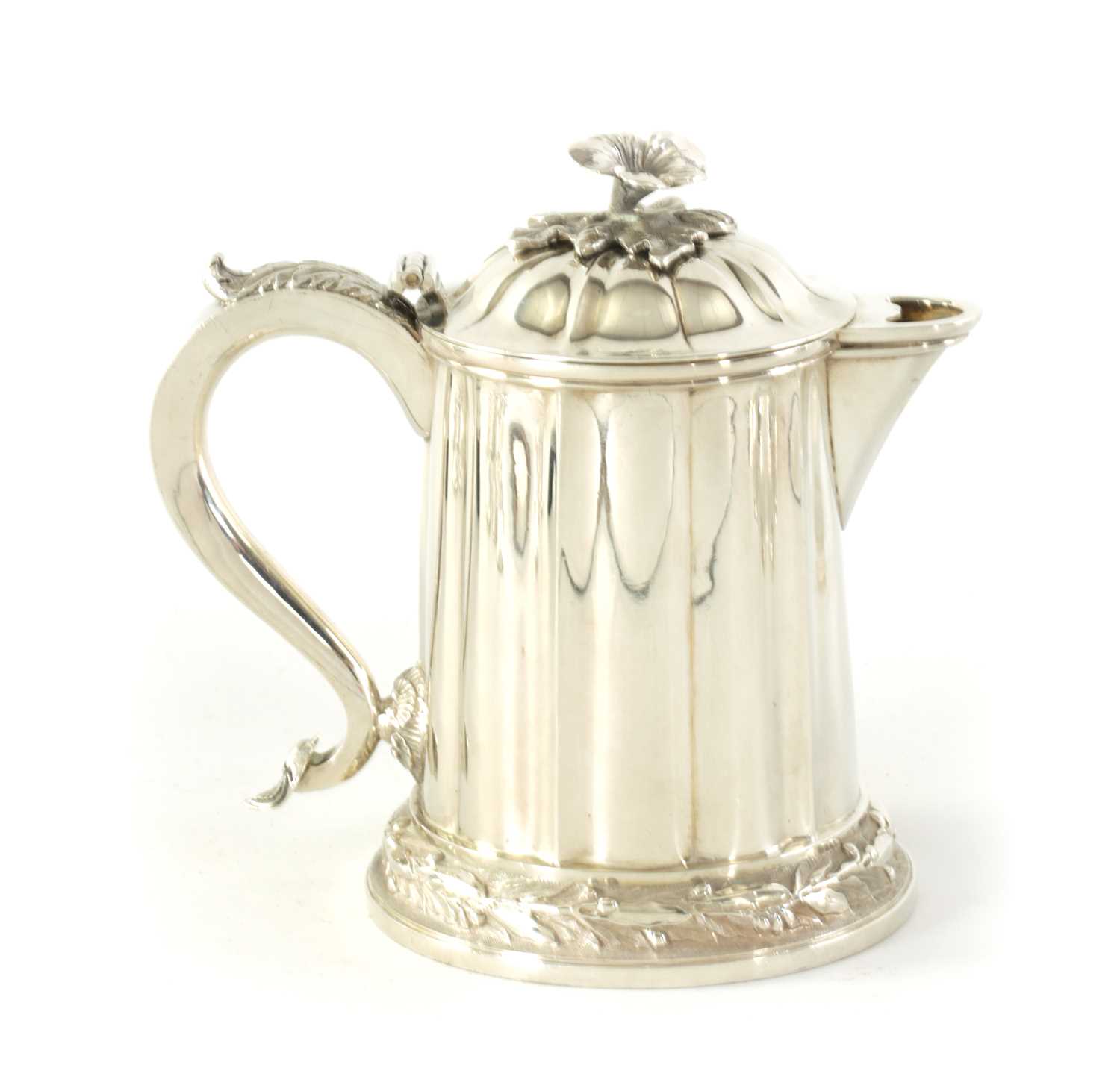Lot 326 - A MID 19TH CENTURY INDIAN COLONIAL SILVER ALE JUG