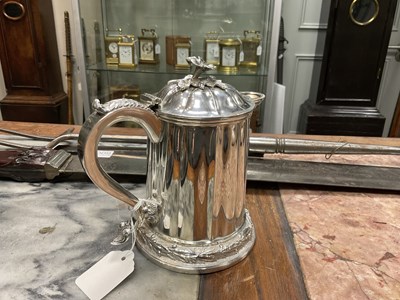 Lot 326 - A MID 19TH CENTURY INDIAN COLONIAL SILVER ALE JUG