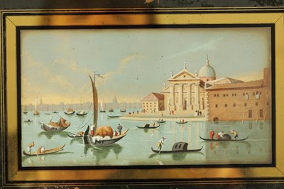 Lot 378 - A PAIR OF LATE 19TH CENTURY MINIATURE VENETIAN GOUACHE PAINTINGS