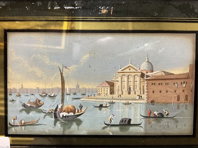 Lot 378 - A PAIR OF LATE 19TH CENTURY MINIATURE VENETIAN GOUACHE PAINTINGS