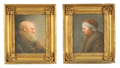 Lot 377 - A PAIR OF EARLY 19TH CENTURY WATERCOLOUR PORTRAITS