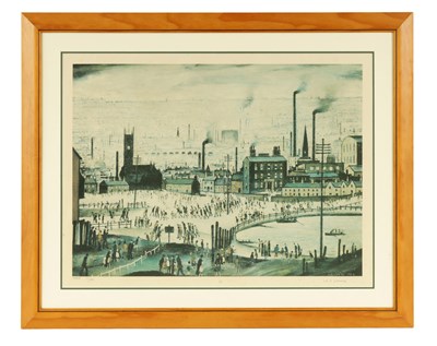 Lot 424 - L.S. LOWRY R.A. (1887-1976) "AN INDUSTRIAL TOWN"  20TH CENTURY LIMITED EDITION SIGNED PRINT