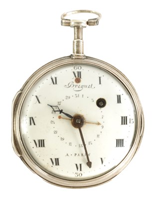 Lot 260 - BREGUET, A PARIS. AN EARLY 19TH CENTURY FRENCH  PAIR CASED SILVER POCKET WATCH