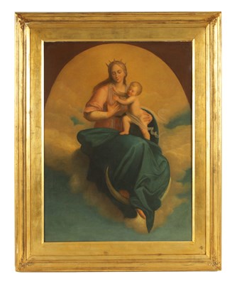 Lot 412 - 19TH CENTURY CONTINENTAL OIL ON CANVAS ‘MADONNA WITH CHILD’