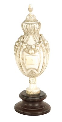 Lot 501 - AN 18TH/19TH CENTURY FRENCH CARVED IVORY URN FINIAL