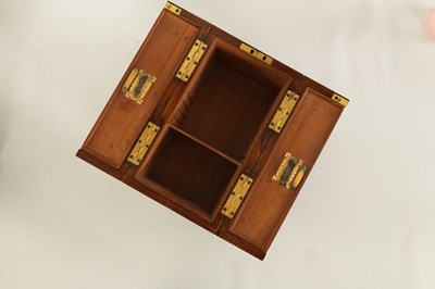 Lot 525 - A 19TH CENTURY OAK HABERDASHERY BOX retailed by F. ALDIS 11 BELGRAVE MANSIONS numbered Rd. 52066/889