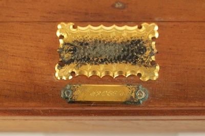 Lot 525 - A 19TH CENTURY OAK HABERDASHERY BOX retailed by F. ALDIS 11 BELGRAVE MANSIONS numbered Rd. 52066/889