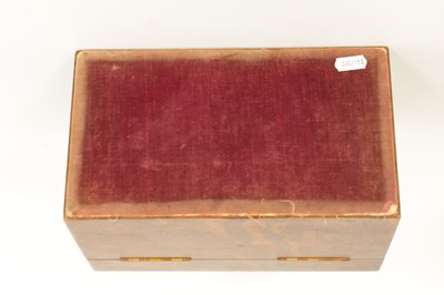 Lot 525 - A 19TH CENTURY OAK HABERDASHERY BOX retailed by F. ALDIS 11 BELGRAVE MANSIONS numbered Rd. 52066/889